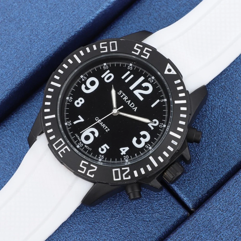 Watch with White Silicone Strap